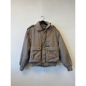 Vintage Members Only Jacket Mens 40 Tan‎ Bomber Quilted Lined Made Hong Kong 80s